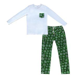 Royal Babies & Tots Mens Pine Lumber Snowflake Long Sleeve Bamboo Loungewear Set